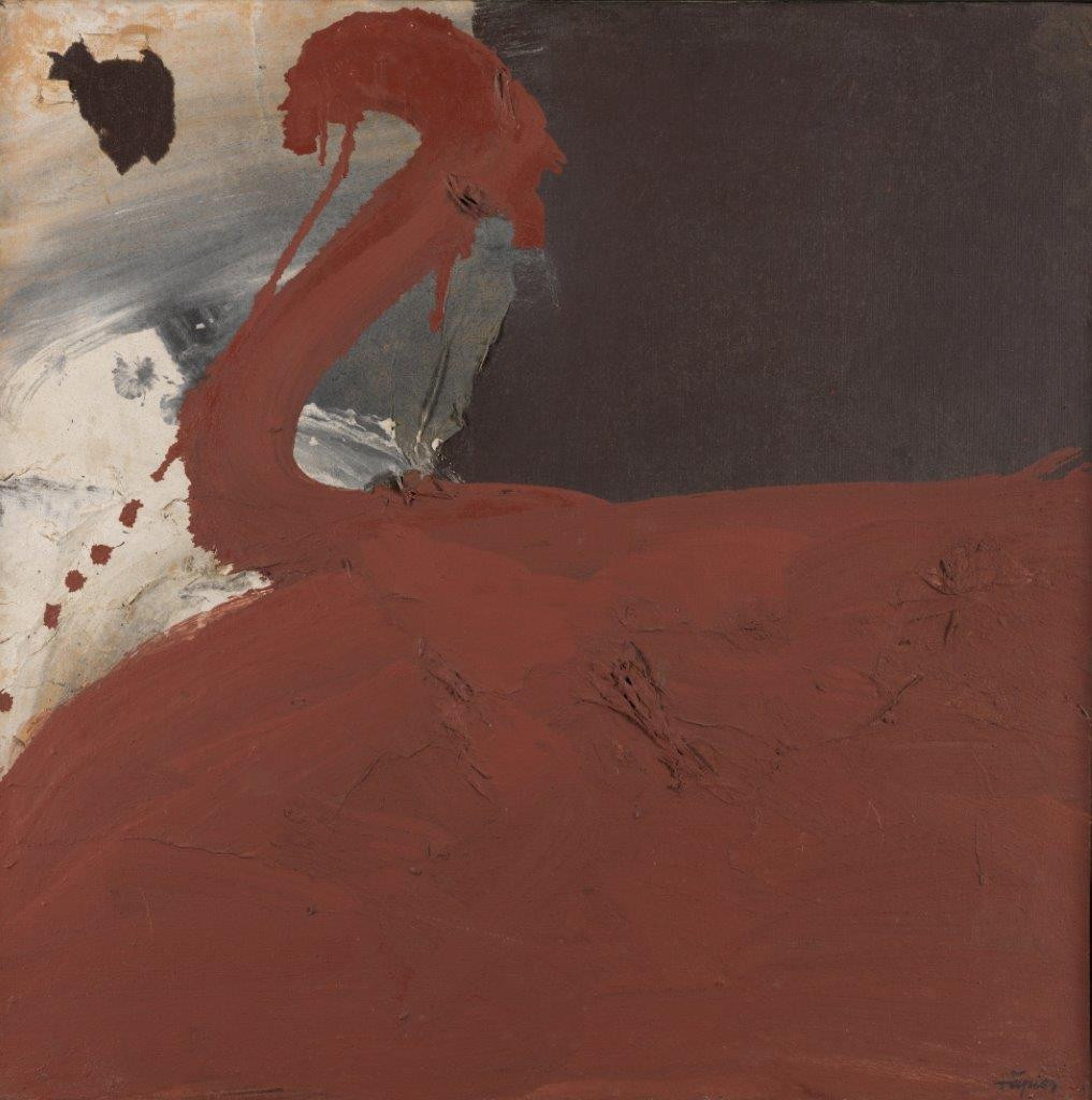 Antoni Tapies, Pintura collage Oxido Rojo, 1960