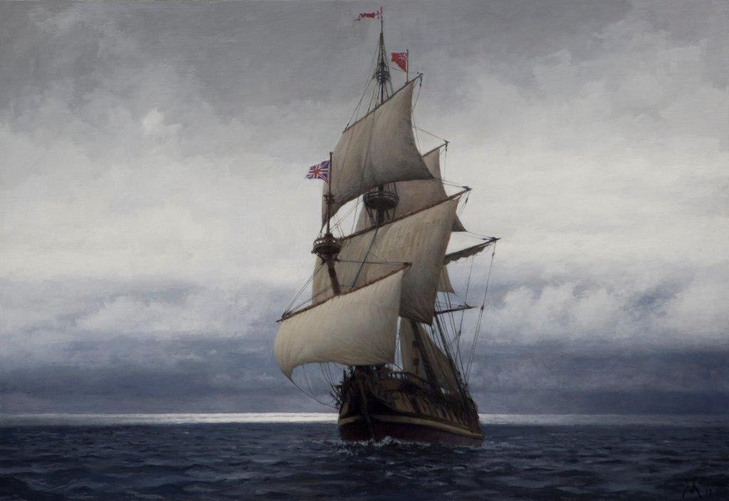 Navio inglés en los Mares del Sur
