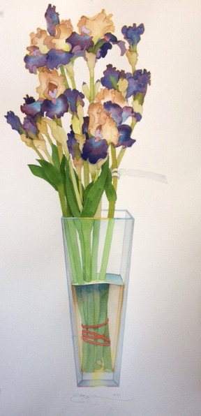 Summer Iris I in a tall vase